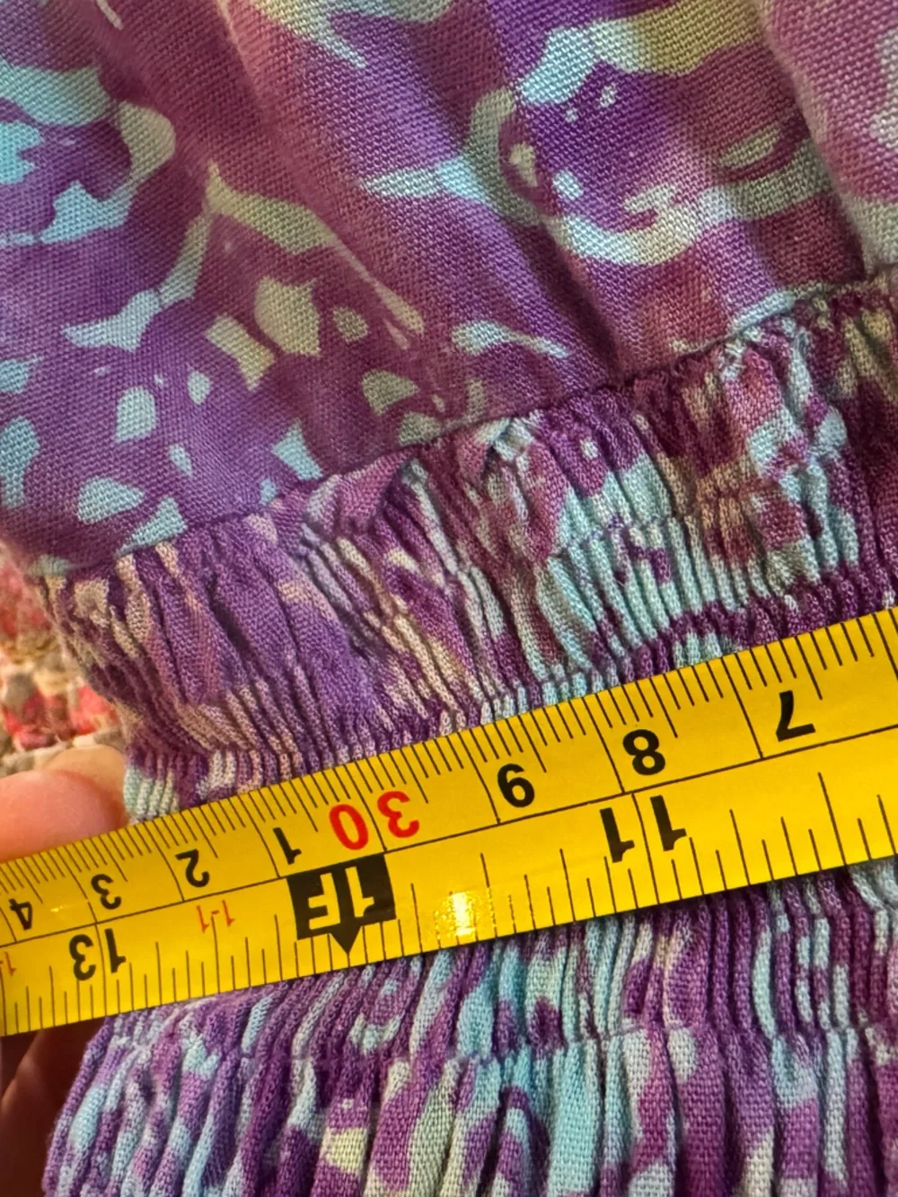 Vintage Violet Floral Midi Dress with Teal Accents - Picture 7 of 8
